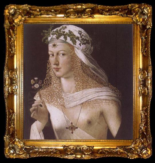 framed  BARTOLOMEO VENETO Portrait of a Woman, ta009-2